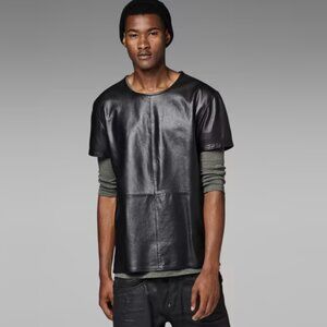 G-Star A-Crotch Black Leather Tee